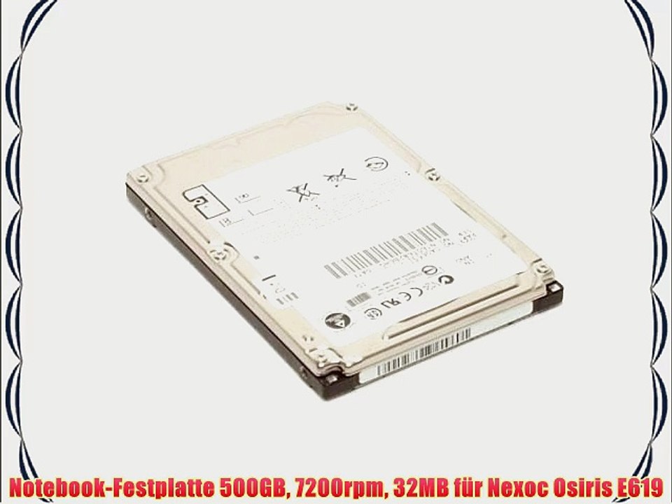 Notebook-Festplatte 500GB 7200rpm 32MB f?r Nexoc Osiris E619