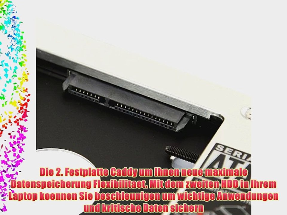 DBPOWER 2nd/2. 9.5mm HDD Hard Drive SATA zu SATA Caddy Adapter fuer Lenovo Asus Samsung HP