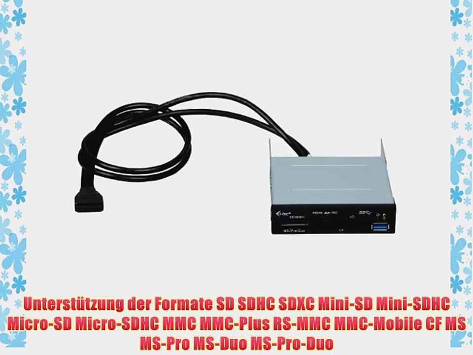 i-tec USB 3.0 interner All in One  Kartenleser mit 1x Front USB 3.0 HUB  89 cm 35 Zoll 60cm