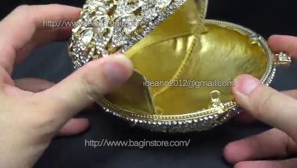 Round Gold Rhinestone Evening Clutch Bags UK Sale