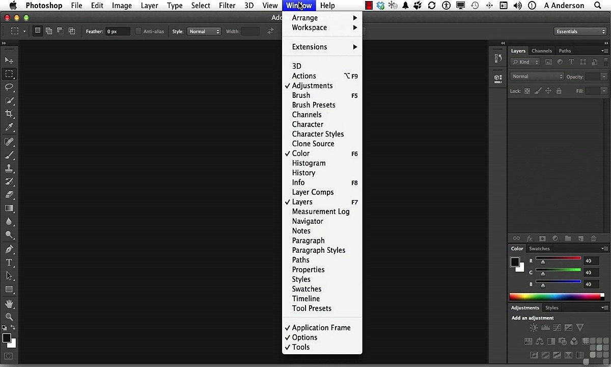 PhotoShop - Creating User-Generated Workspaces - 03-07