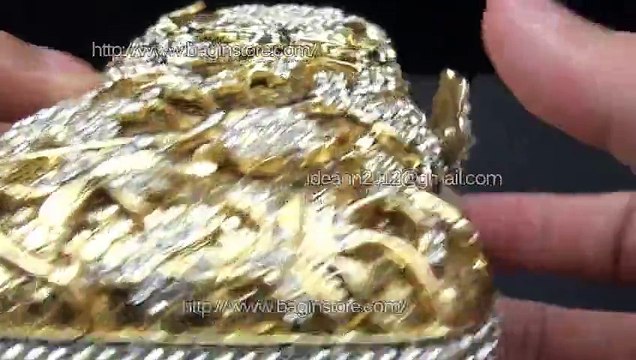 Vintage Gold Evening Clutch Bag Hard Case Swarovski Crystal Evening Purse