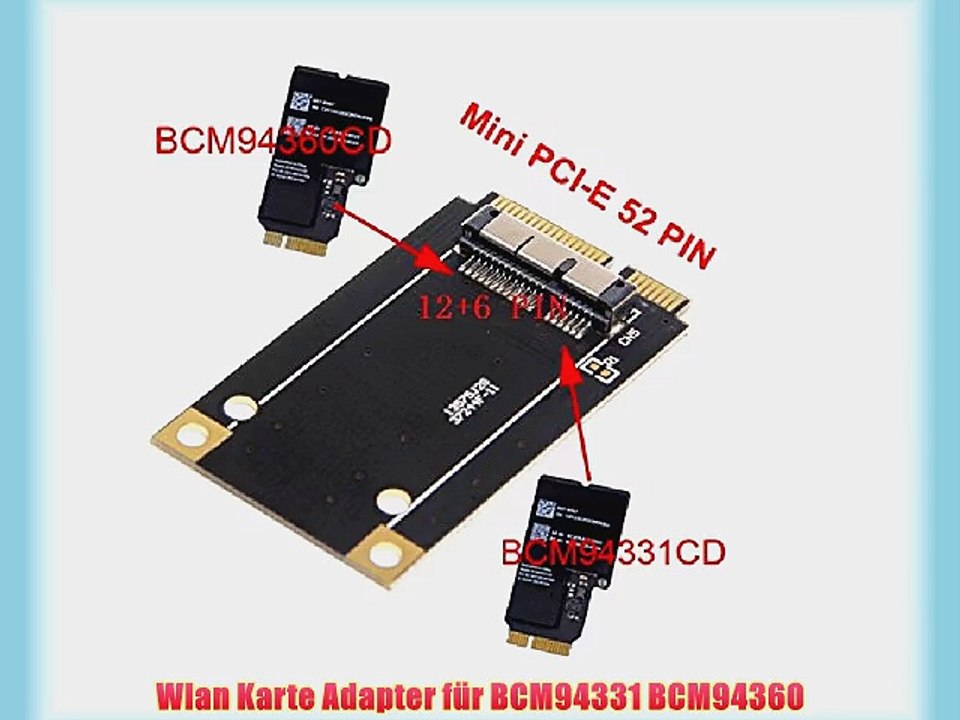 Wlan Karte Adapter f?rApple BCM94331 BCM94360 to MINI PCI-E Netwerk Karte converter