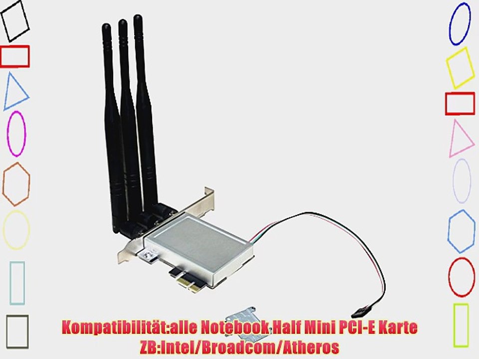 Adapter f?r Wlan Netzwerk-karte Mini Half PCI-E to PC PCI-E   3 Antenne