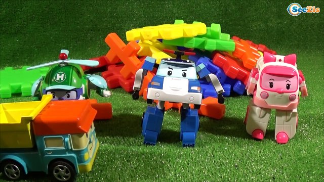 Мультики про машинки. Кран строит домик для машинок Робокар - Тики Таки!