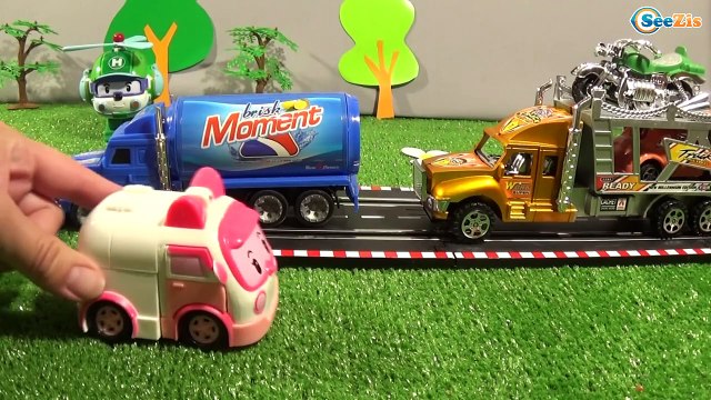 Автопогрузчик Мультики про Машинки Робокар Поли Ремонт дороги Город Машинок!