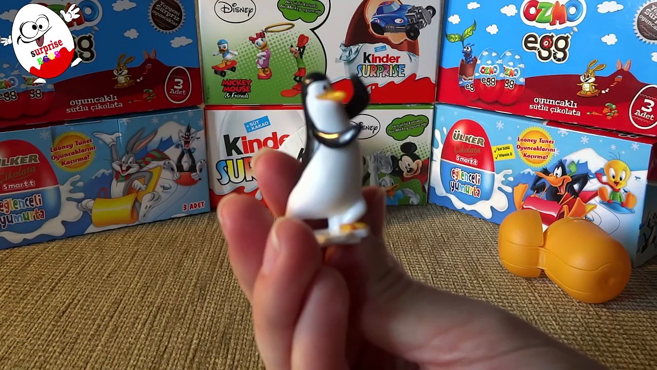 Пингвины Мадагаскара Распаковка Игрушек Kinder Surprise Penguins of  Madagascar Серия 1