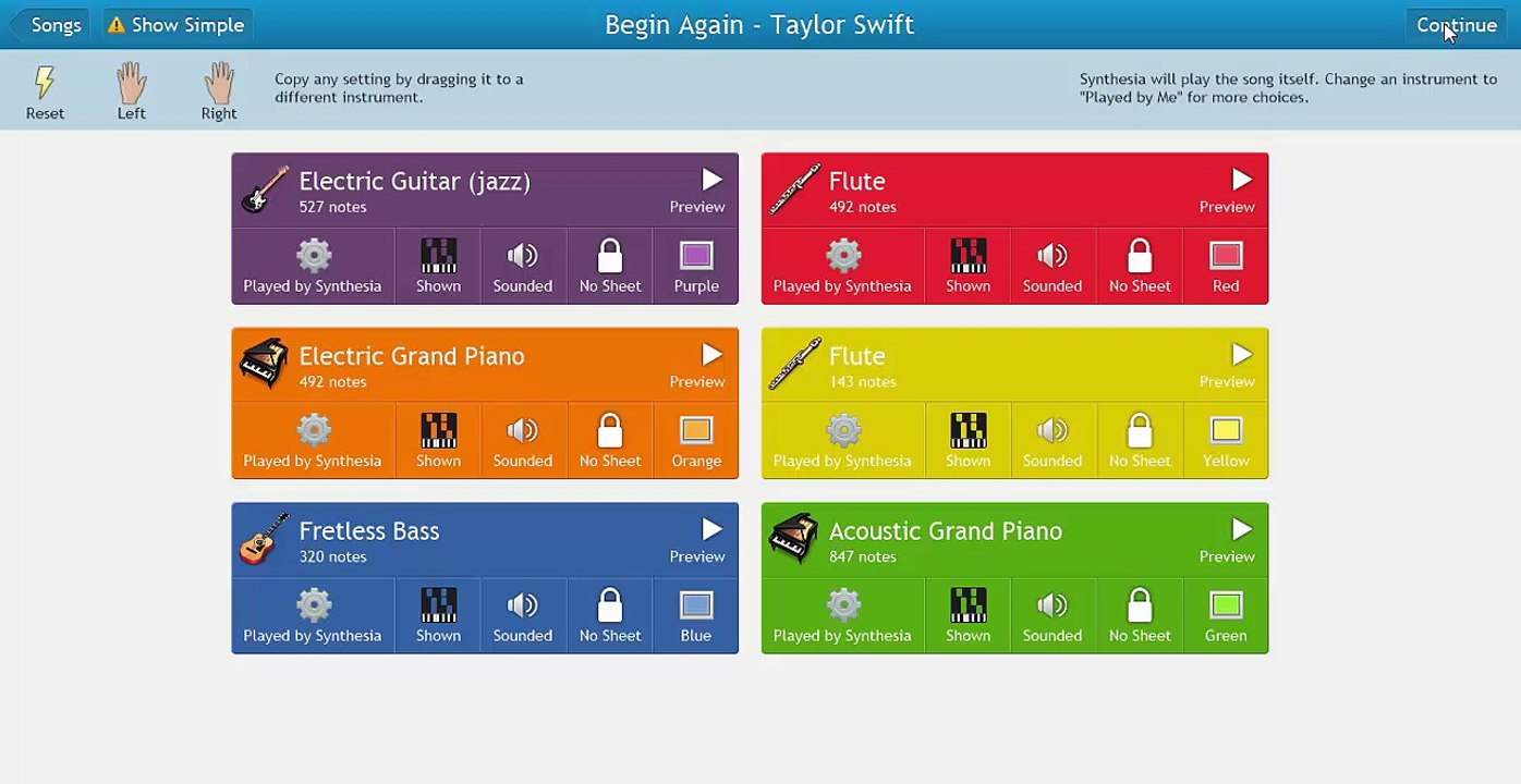 Begin Again - Taylor Swift (Synthesia)