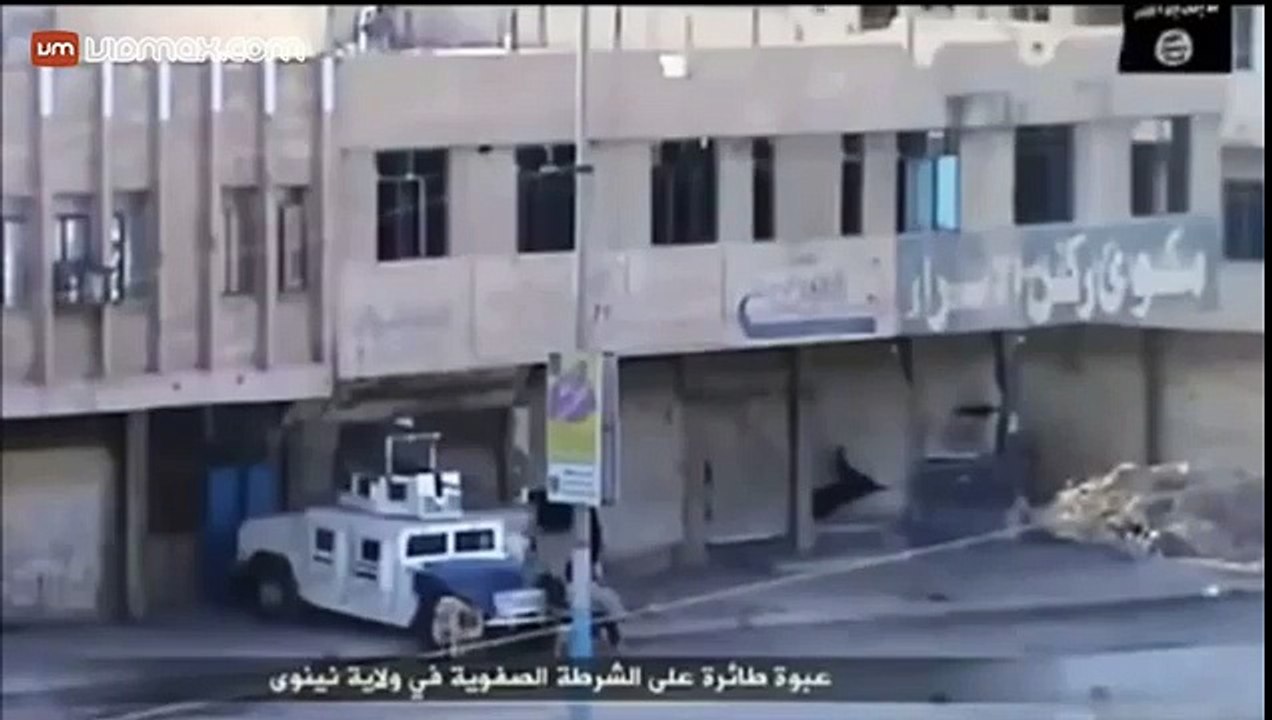 Mujahideen fighter blows up Iraqi police Hummer with powerful explosive in a bucket