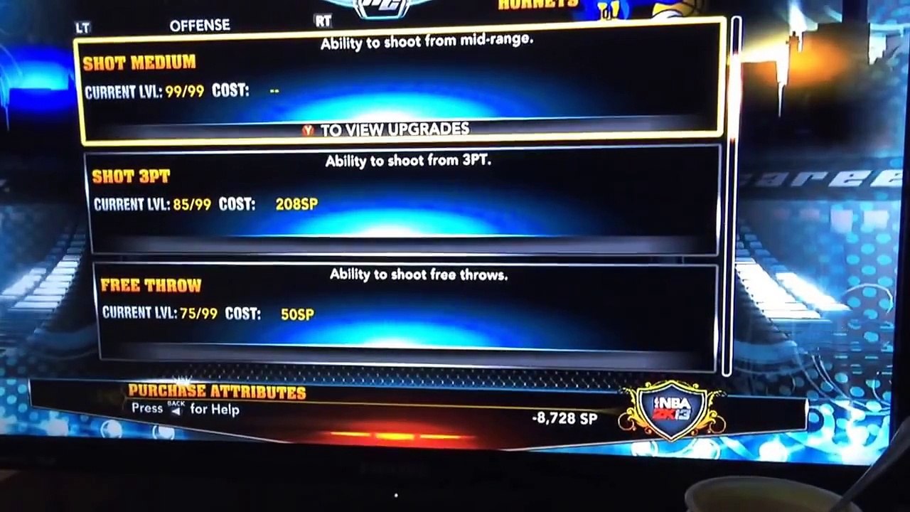 NBA 2k13 Negative skill points glitch
