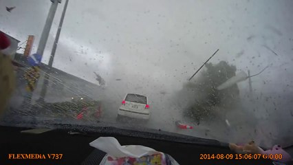 Car gets Blown Away during by Mini Tornado in Taiwan!!
