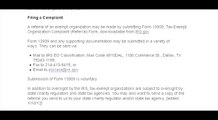 Tax-Exempt Organization IRS Complaint Process and related IRS referral Form 13909