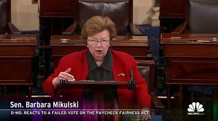 Barbara Mikulski Loses It After Failure To Pass Paycheck Fairness Act, "I Get Volcanic!"