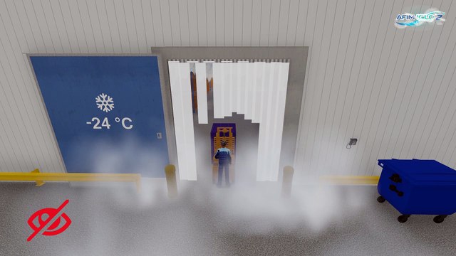 Luftvorhang / Luftschleier Tiefkühllager PATENTIER: AFIM-IGLO-2 (Lufttür Tiefkühlzelle - Tiefkühlraum)