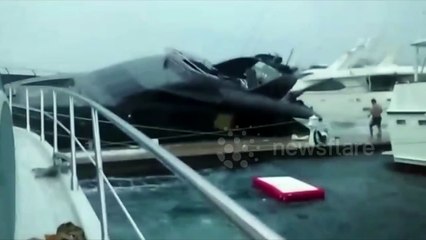 Yacht nearly capsized by hurricane Carlos