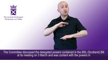 Summary of the report on the delegated powers contained in the British Sign Language (Scotland) Bill