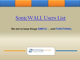 SonicWall Users List | SonicWall Customer List | SonicWall Users Lists
