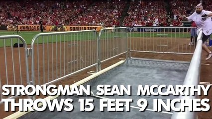 World Record washing machine throw at Reds game