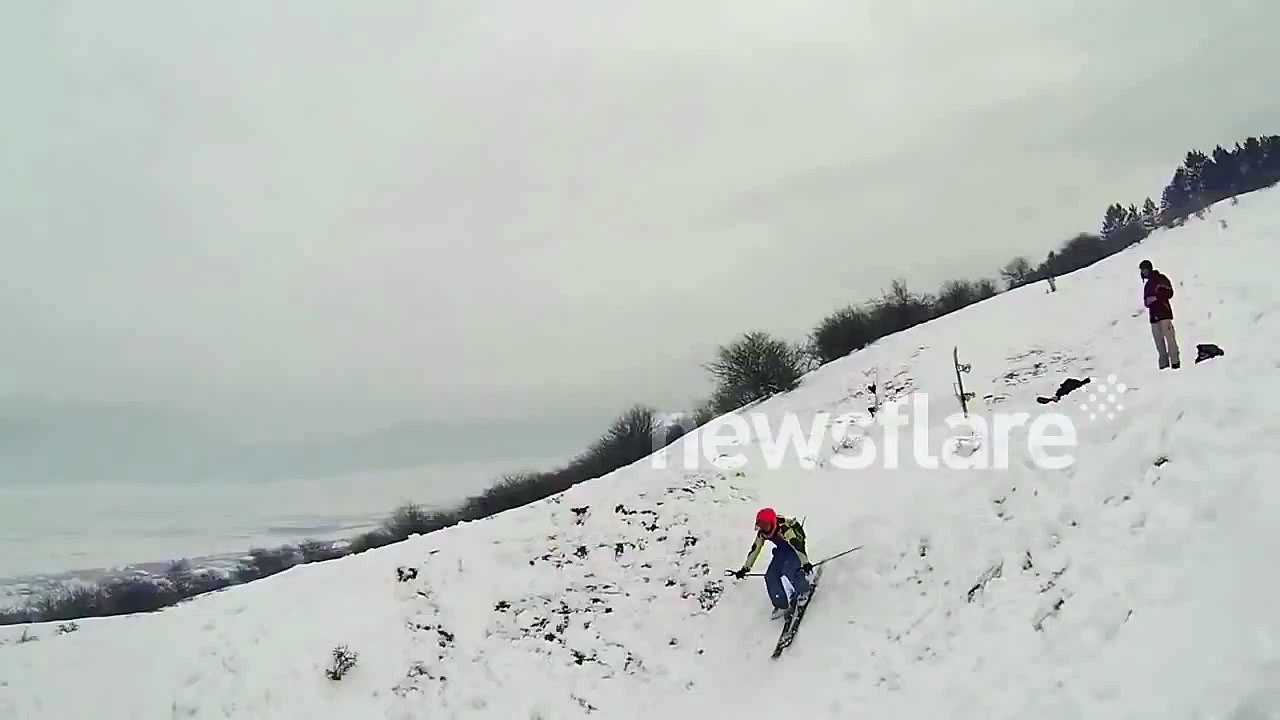 Skiing fail in Romania