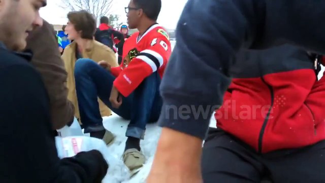 Students construct huge 'snow penis'