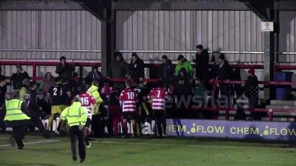 Goalkeeper attacks fan after non-league match