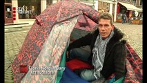 Aanhangers Occupy bij Utrechts stadhuis