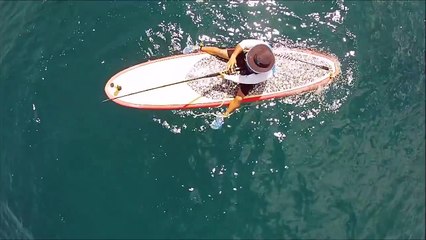 Il pêche un énorme poisson de prés de 2 métres en Paddle Board