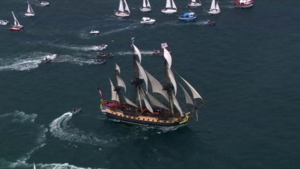 Après des mois de navigation, l'Hermione est de retour en France
