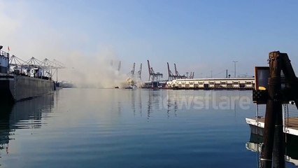 Fire at Los Angeles port, 23/09/14
