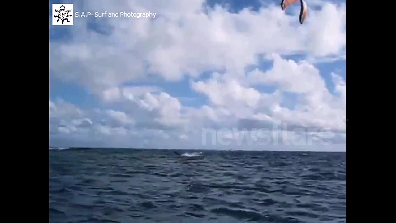 Kite Surfer Crashes Boat