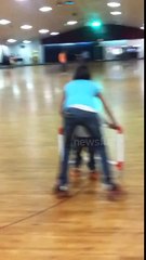 Down goes the birthday boy then mom