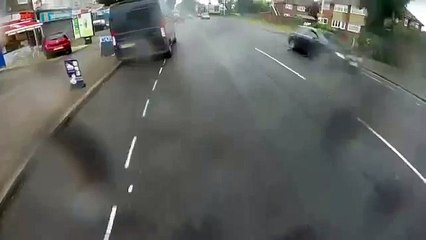 Helmet cam captures UK cycle smash