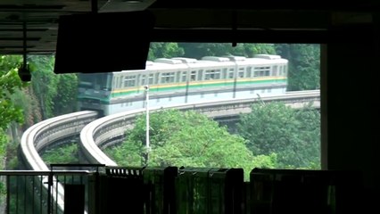 Train track goes right through apartment block
