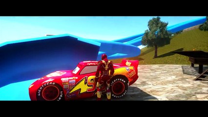 IRON MAN driving his Awesome Lightning MCQUEEN Cars! 1080p HD