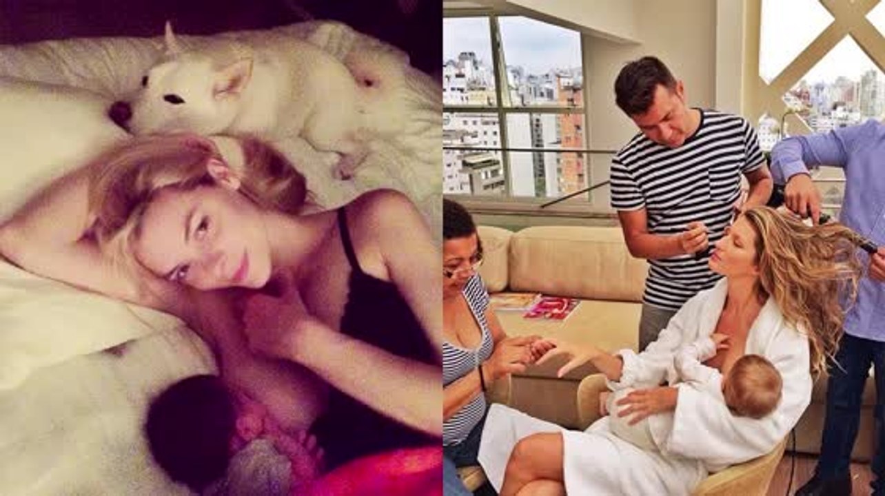 8 Promi Mütter, die zeigen, wie sie ihre Kinder stillen