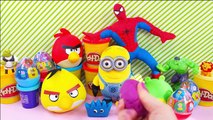 Spiderman Sofia the first Peppa pig MINIONS Play doh surprise eggs Hello Kitty Plastic egg