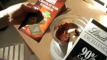 Frutas congeladas con chocolate