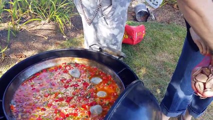 Paella on Weber grill Croatian style