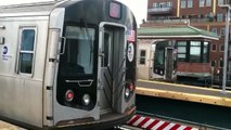 BMT Subway: (D) (F) (N) and (Q) train action @ Coney Island-Stillwell Avenue (R46, R68, R160)