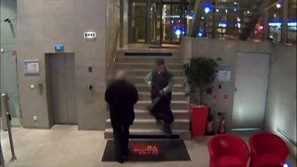 France tv shooting caught on cctv camera