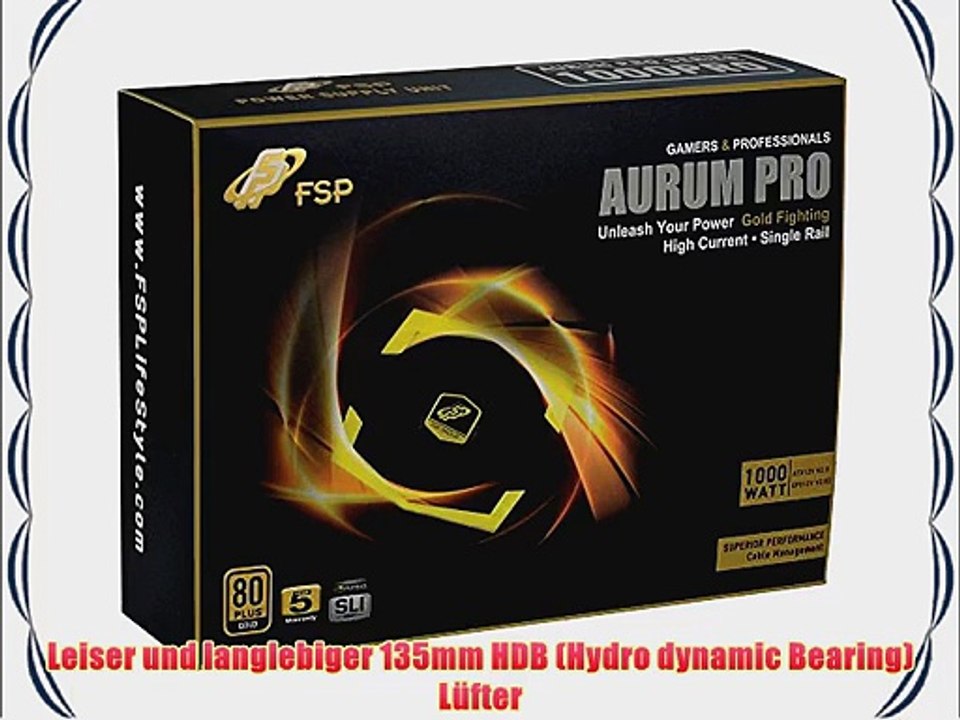 FSP Fortron Aurum PRO 1000 Modular 80  Gold 1000 Watt Kompatibel mit ATX 12V 2.3