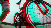 Filme em 3D, ver com óculos 3D, Mtb,  Ubatuba, SP, Brasil, bike, passeio,mares e praias, Stand up paddle, caiaque reciclados em 3 D