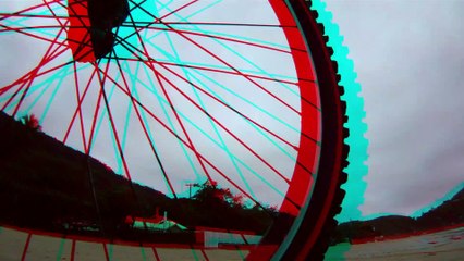 Filme em 3D, ver com óculos 3D, Mtb,  Ubatuba, SP, Brasil, bike, passeio,mares e praias, Stand up paddle, caiaque reciclados em 3 D