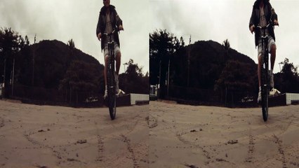 Filme em 3D, ver com óculos 3D, Mtb,  Ubatuba, SP, Brasil, bike, passeio,mares e praias, Stand up paddle, caiaque reciclados em 3 D