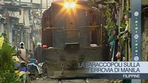La baraccopoli sulla ferrovia di Manila