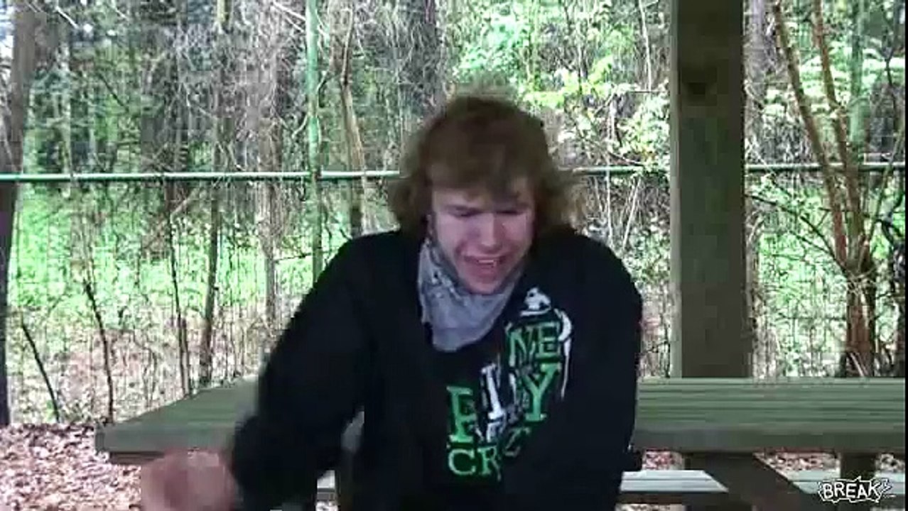 dude gets shot in the head by 2 paintball guns.