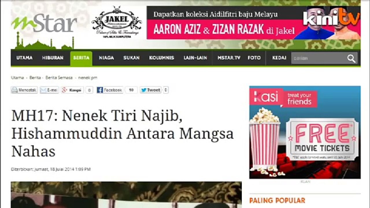 Nenek tiri Najib antara mangsa nahas MH17