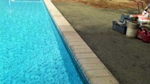 Bullnose coping and ribbon stone pool patio