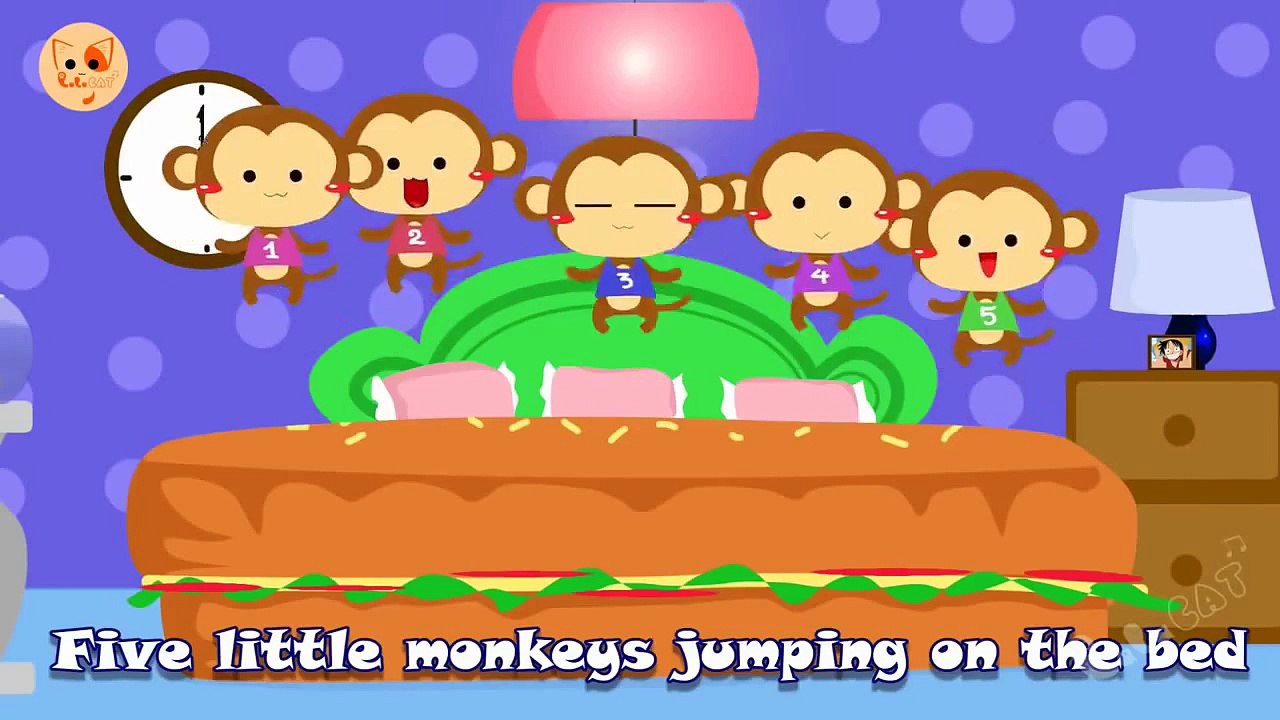 Five Little Monkeys Jumping On The Bed | Children Nursery Rhyme | Songs