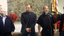 Holy Redeemer Filipino Priests Singing at Potluck Dinner after Simbang Gabi Mass